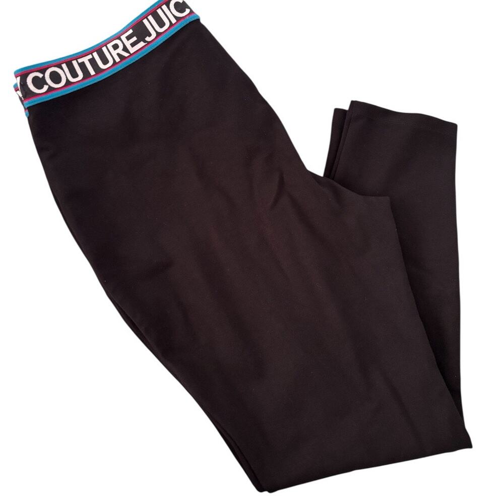 Juicy Couture Black Label Logo Waist Leggings XL Y2K Vintage Stretch Pants